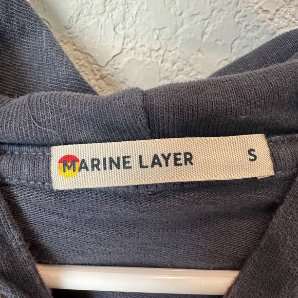 Men’s Marine Layer Navy Blue 100% Cotton Lightweight Hoodie Sweatshirt - Size S - Picture 3 of 6